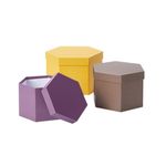 Hexagonal Hat Boxes Floristry Lined OASIS® Set of 3 In Various Types And Colours