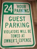 SmartSign 24 Hour Guest Parking Violators Will Be Towed Aluminum Sign 12x18