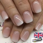 24Pcs Short Square False Nails French Fake Tips Press On Full Cover Nails