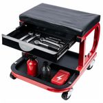 Mechanics Padded Creeper Trolley Seat Car Garage Work Stool Swivel Wheels Chair