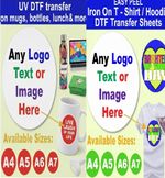 CUSTOM DTF/ UV-DTF Stick Design  iron on transfers/ Transfer Personalised Crafts