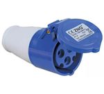 Box Of 10 x 16A, 230V, Cable Mount CEE Socket, 2P+E, Blue, IP44 - PELB0120 (M16)