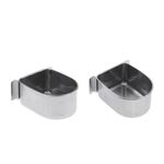 2x Stainless Bird Cage Food Water Bowl Hanging Feeder For