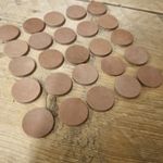 1”/25mm 3-3.5mm Thick Light Brown Leather Discs
