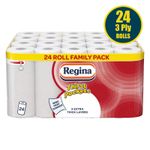 24 Regina Thirst Pockets Kitchen Roll 3 Ply Strong Absorbent Paper Towels Bulk
