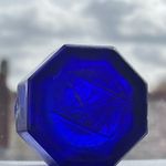 Vintage NOXEMA Cobalt Blue OCTAGONAL Glass APOTHECARY OINTMENT JAR Skin Cream