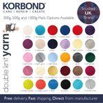 Korbond Yarn DK Acrylic Hypoallergenic & Durable Yarn -300g, 500g or 1000g Packs