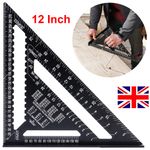 30CM 12" ROOFING SPEED SQUARE ALUMINIUM RAFTER ANGLE MEASURE TRIANGLE GUIDE TOOL