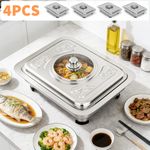4PCS Buffet Food Holders with Lid 3L Chaffing Dishes Food Serving Tray Warmer