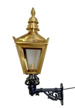 Wall Lantern Brass on cast iron wall bracket Hand Made Sheet Brass Coach lamp