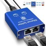Ethernet Splitter 1 to 2 1000Mbps,High Speed Gigabit Network Switch Blue 
