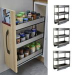 2/3 Tier Pull Out Spice Rack Kitchen Cabinet Organizer Slide Out Storage Shelf