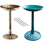 Bird Bath Traditional Patio Outdoor Garden Pedestal Ornament Birds Water Bowl