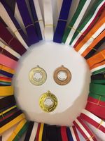 10x School Medals, Personalised with your Schools logo and ribbon colour.