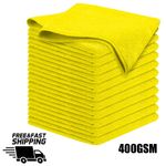 10x Heavy Duty 400gsm Microfibre Cloths 40x40cm - Ultra Absorbent, Lint-Free