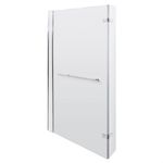 6mm Toughened Safety Glass Reversible L-Shaped Bath Fixed Screen Hinged Return w