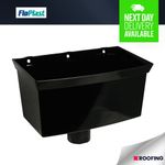 Floplast RHS1BL 68mm Round / 65mm Square Downpipe - Hopper - Black