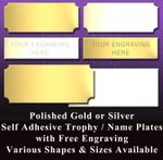 ENGRAVED TROPHY PLATE / METAL NAME PLAQUE / SPORTS AWARD / PICTURE FRAME / LABEL