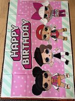 Circle Glitter Girls Round Pink Birthday Backdrops
