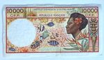 French Pacific : 10000  Francs 1985 CFP French Polynesia Banknote