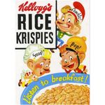 Vintage Kelloggs Tea Towel Dish Towels Cotton Kitchen Home Cereals Rice Krispies