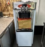 Commercial Floor Standing Soft Serve Ice Cream Machine, 2 Hoppers, 3 Levers