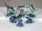 6cm SHARK MODELS - SET OF 12 - 6 ASSTD - STOCKING FILLER - PARTY FAVOUR
