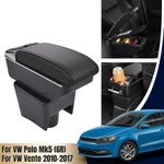 For VW Mk5 Polo 6R 2010-2017 2016 Dual Layer Armrest Car Central Storage Box MO