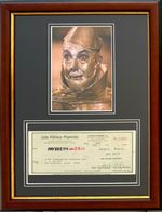 Jack Haley, Wizard of Oz 'Tin Man' Hand Signed Cheque Presentation & COA 40x30cm