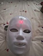 LED Light Therapy Photon Face Mask, White Plastic, Portable, Rechargeable 1 Set