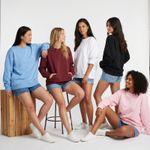 Women’s Basic Sweatshirt Fleece Regular Fit Streetwear Crew Neck Cuff Ribbed