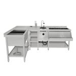 Deluxe Cocktail Bar Station Ice Well & Modular Corner Unit