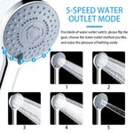5 Mode Shower Head Bath High Pressure LARGE Chrome Handset Heads Water Saving UK