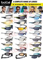 Bolle Safety Glasses Sporty Spectacles Tinted Smoke Grey Lens UV protection PPE