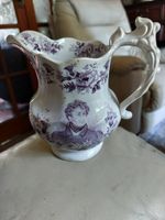 Rare Antique 1830 Death If King George iv Staffordshire Jug In Magenta Colo