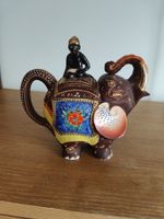 Vintage Japanese Satsuma Elephant & Rider Teapot Hand Painted Moriage Decoration