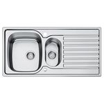 Bristan Inox Stainless Steel Kitchen Sink Universal 1.5 Bowl 1 Tap Hole 100cm