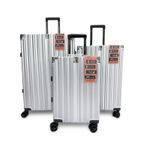 Set of 3 Aluminium Frame Luggage Hardshell Suitcases with TSA Lock & Wheels
