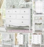 White Bedroom Furniture French Chest of Drawers Bed Wardrobe JulietteVintageChic