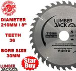 Lumberjack TCT Circular Saw Blade 210mm x 30mm x 36T for Mitre & Table Saws