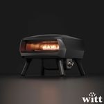 Witt Piccolo Rotante Gas Pizza Oven 13" 500°C Rotating Stone 5 Piece Bundle Blac