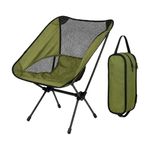 Packaway Camping Chair Canvas Forest Green Foldable Seat