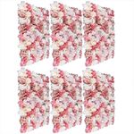 6 Pcs Artificial Silk Flower Wall Panel Hydrangea Wedding Party Backdrop Decor