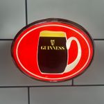 Brand New Oval Red Retro Guinness Beer Badge! Frog Eye Lens. 1960's Guinness