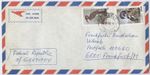 Zambia 1989 Airmail Cover to Frankfurt, Birds Overprint, MiNr 484 and 487