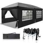 Large 3mx6m Pop Up Gazebo with Sides Party Tent Canopy Heavy Duty Marquee Black