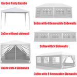 3X3m 3X6m 3x9m White Gazebo Marquee Canopy Outdoor Garden Party Wedding Tent UK