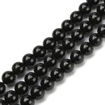 Natural Black Tourmaline Beads 6mm Grade A Gemstone Round Plain Strand 65+  UK