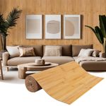 EYAYEN Natural Bamboo Wall Panel - 16"x96" Pole Wrap Wainscoting Interior Decor