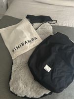 BINIBAMBA Pushchair/Pram Footmuff Cosytoes Black Outer Cloud Grey Teddy Lining